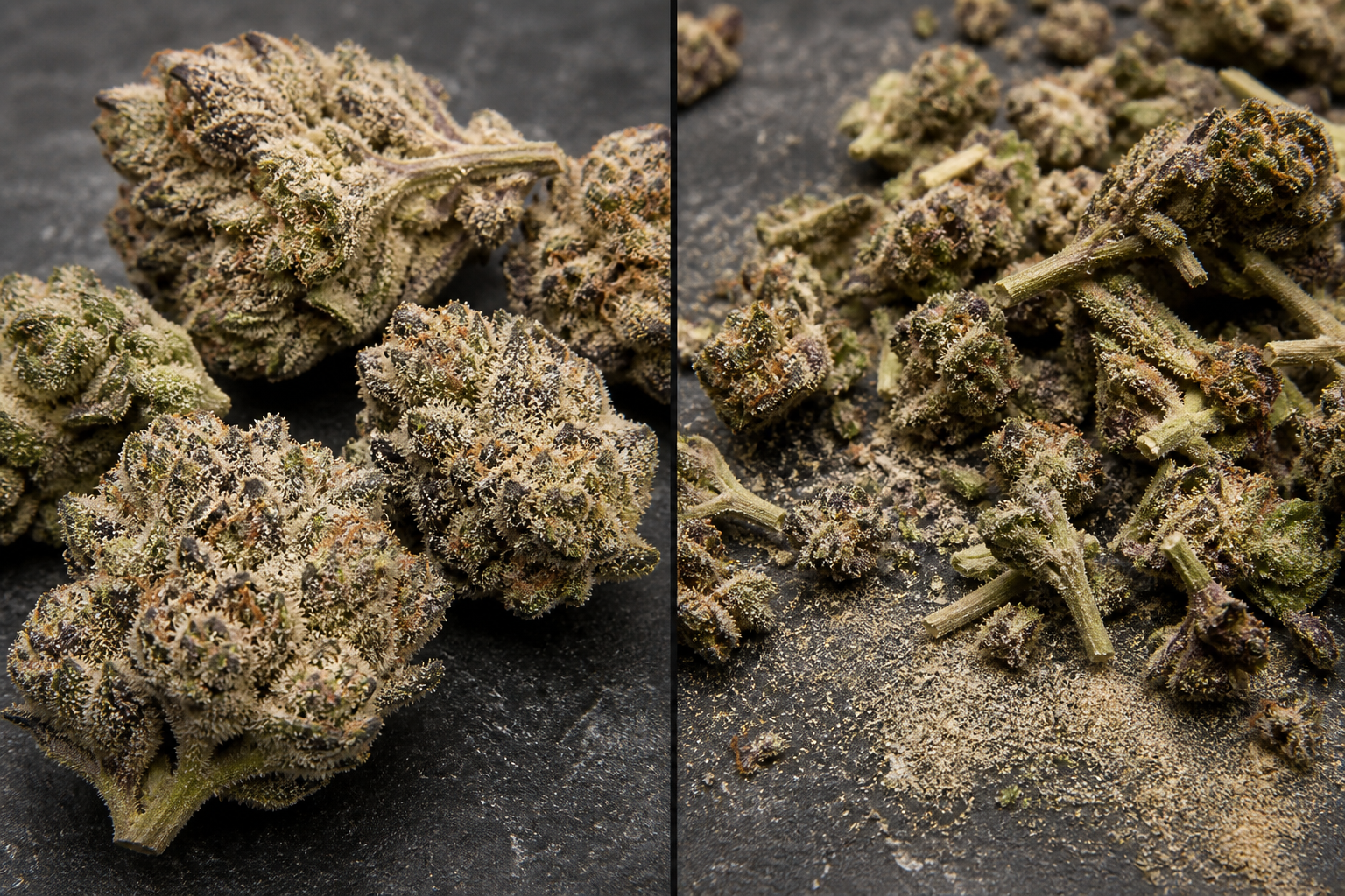 Hand-trimmed frost versus mechanically stripped nugs