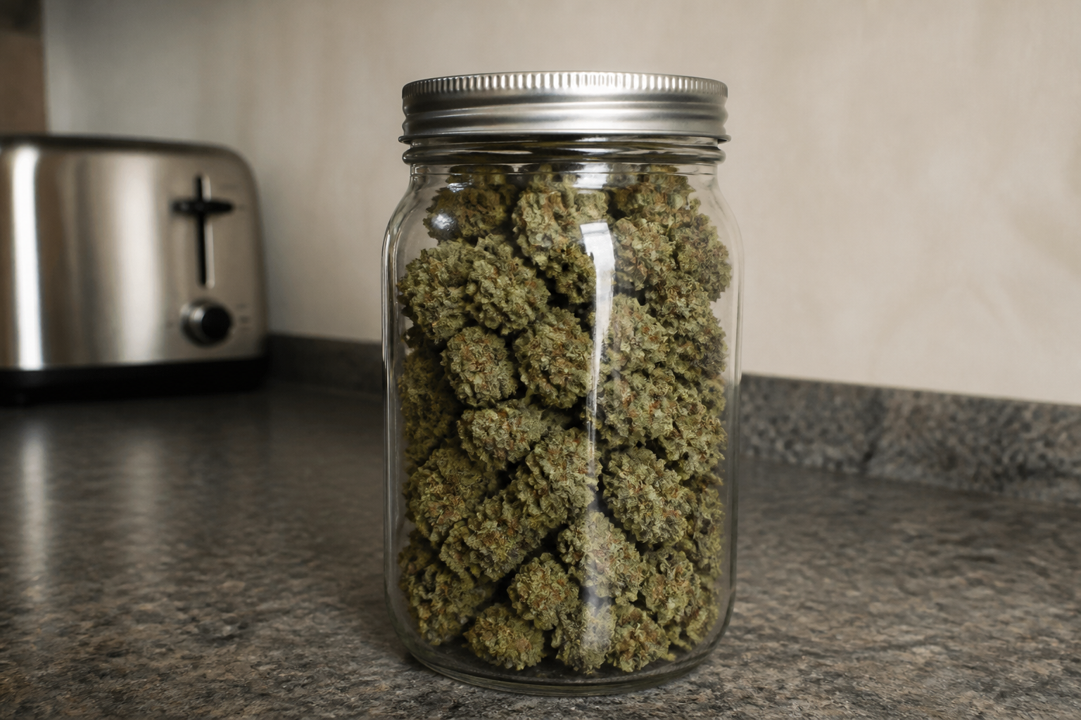A jar taken inside, off the dash